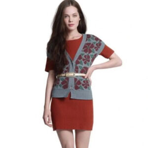 Tucker For Target • Ribbed Orange Sweater Dress